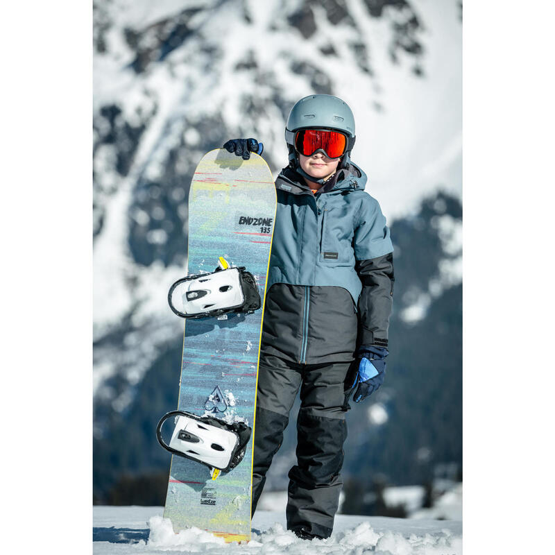 Fixations de snowboard junior, Faky 300 noires, blanches et jaunes