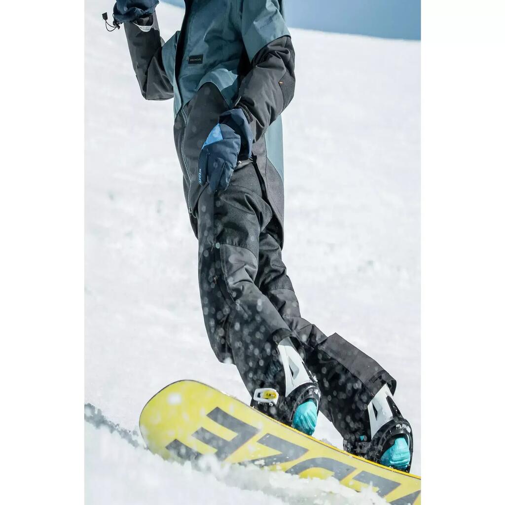 Kids’ Durable Snowboard Salopettes - Bib 500 Boy - black