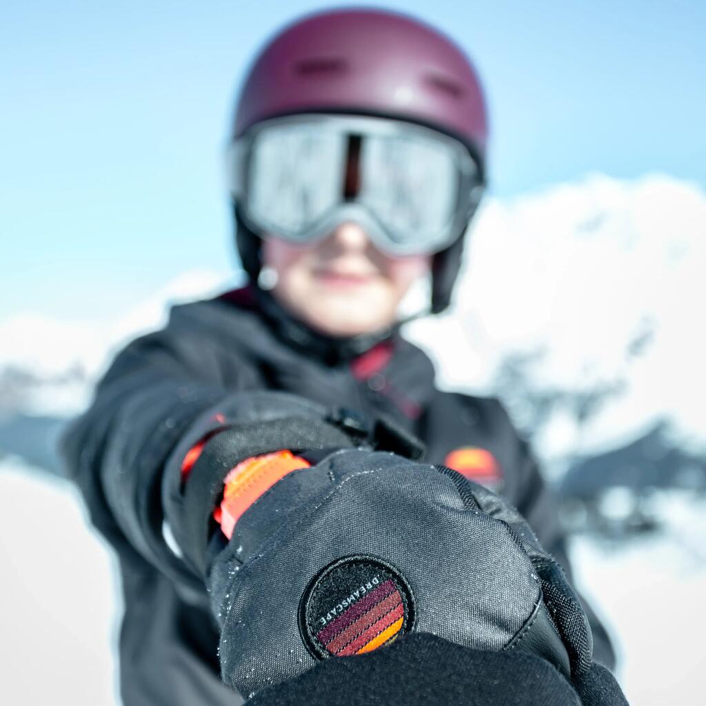 Children's snowboarding mittens - MI 500 JR Protect, black and orange