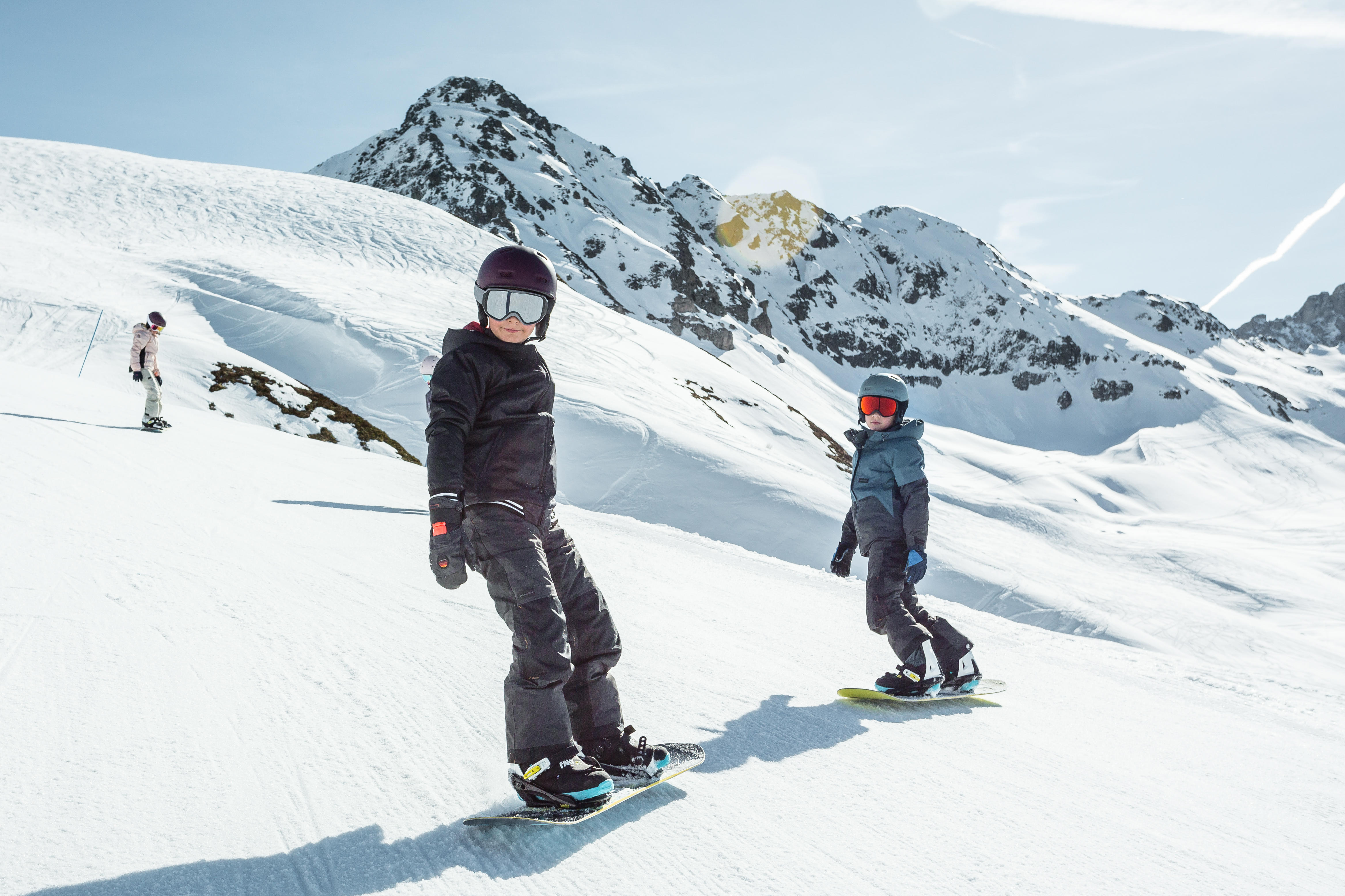 Manteau d'hiver enfant – planche à neige100 noir - DREAMSCAPE