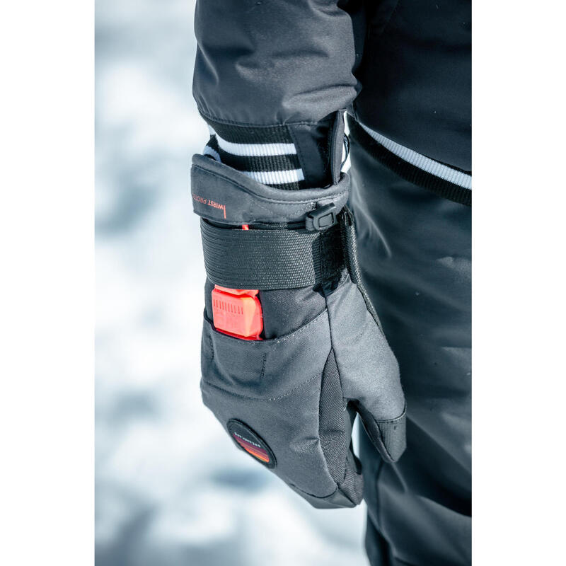 Mănuși snowboard SNB500 Protect Negru-Portocaliu Copii 