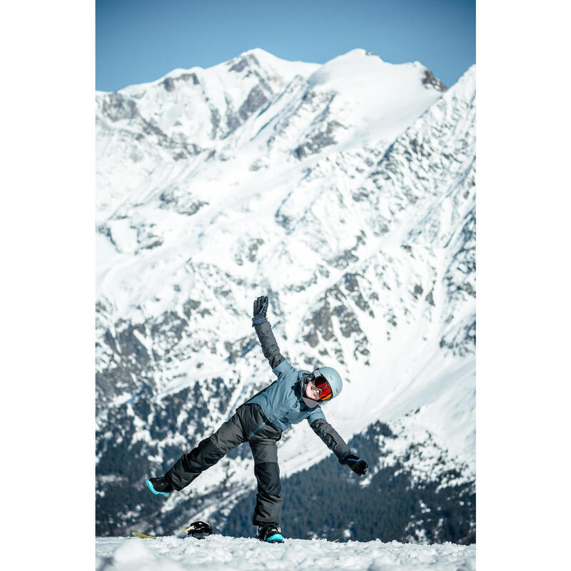 Salopette de snowboard enfant résistante - Bib 500 garçon - noire
