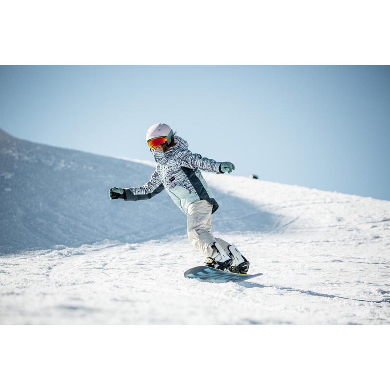 Jardineiras de snowboard criança resistente - Bib 500 menina - bege