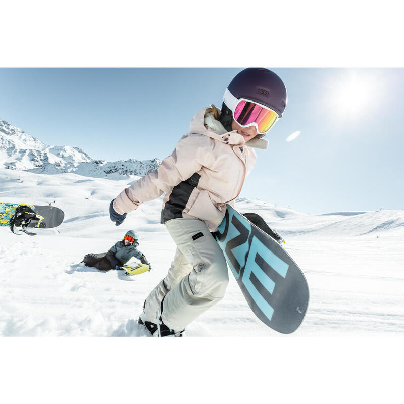 Salopette de snowboard enfant résistante - Bib 500 fille - beige