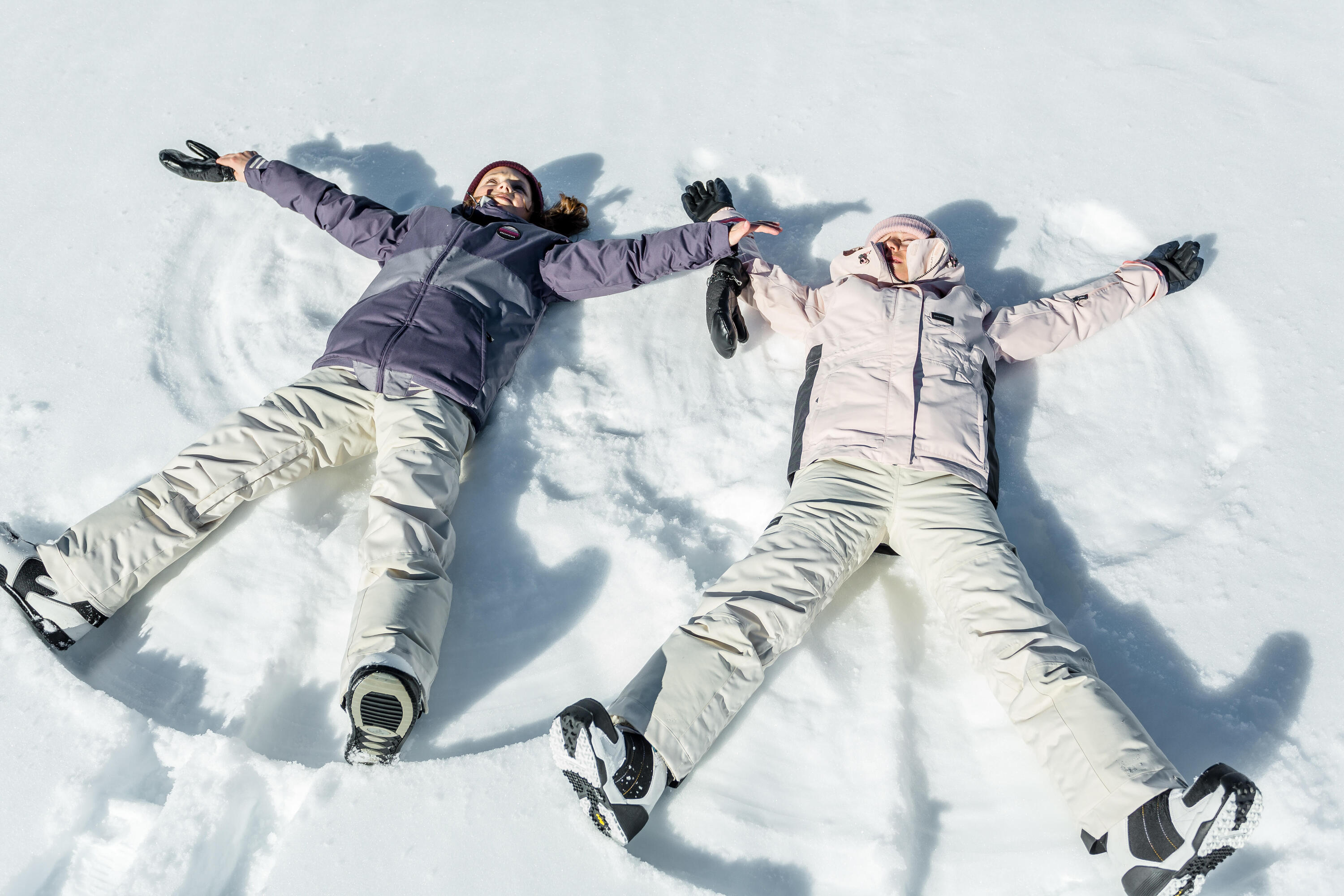 Kids’ Durable Snowboard Salopettes - Bib 500 Girl - Beige 2/18