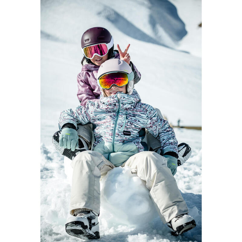 Dětská snowboardová bunda SNB 500 modrá se vzorem