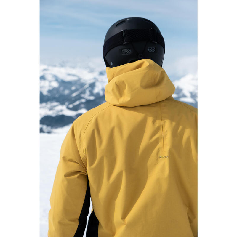 Snowboardjas voor heren SNB 100 geel