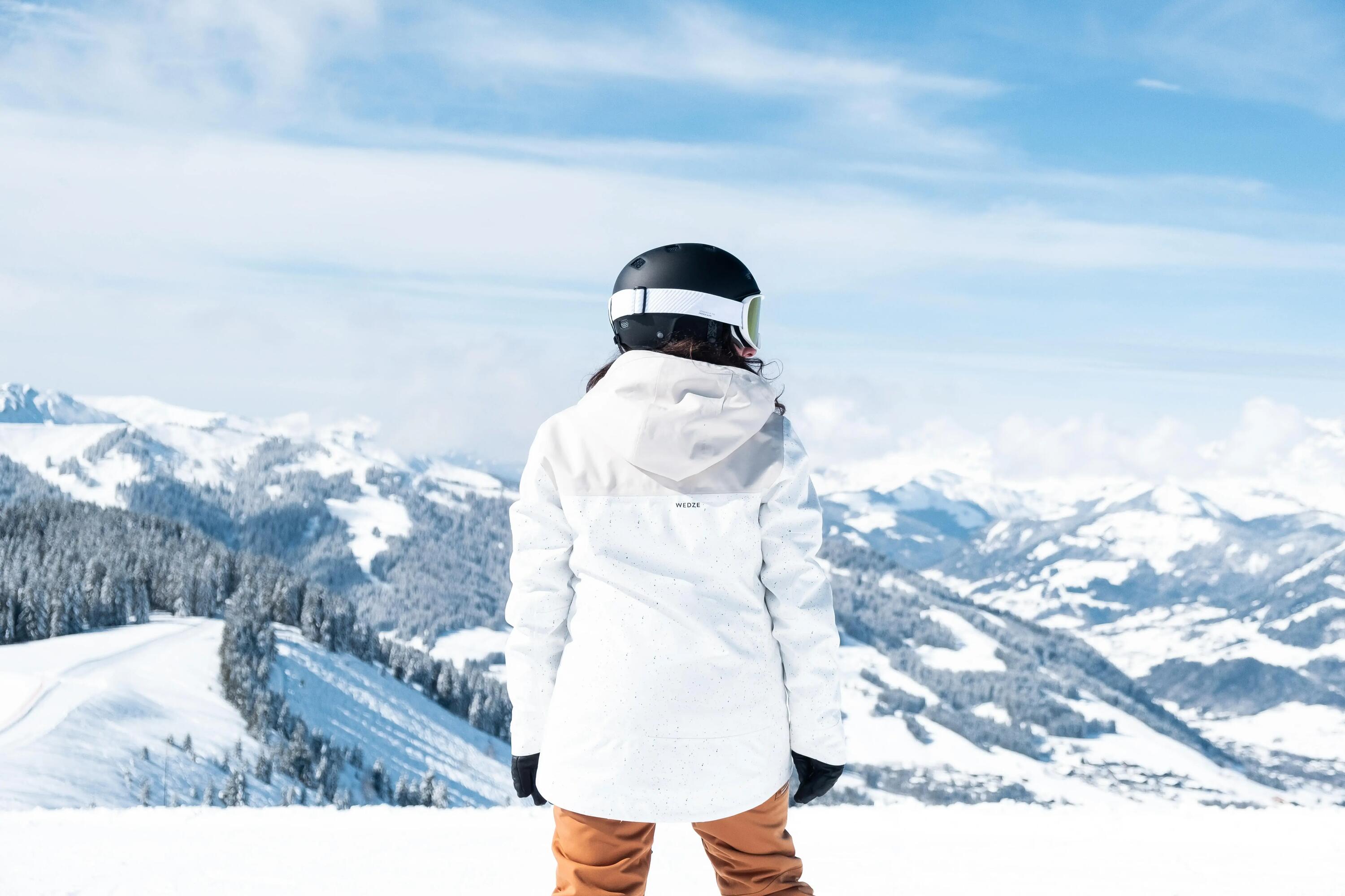 Women's skiing and snowboarding trousers 500 Camel 11/17