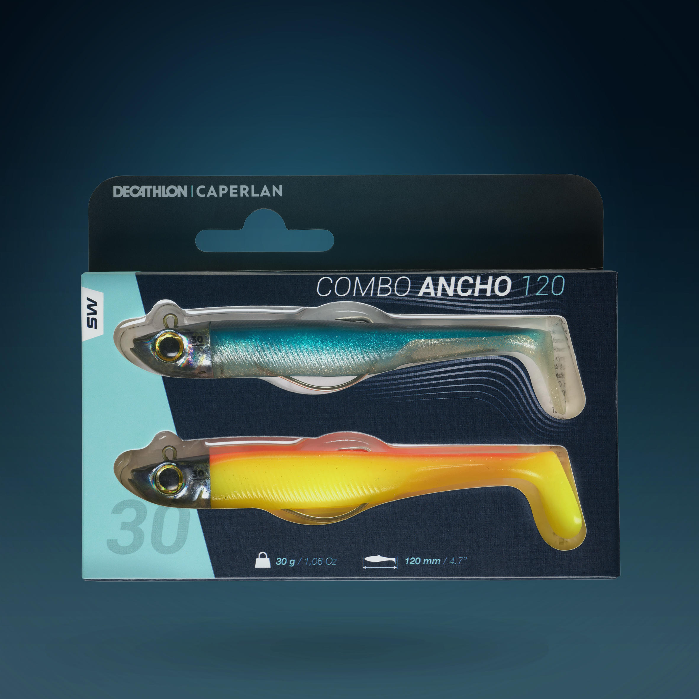 Shad artificiale morbido texan pesca mare COMBO ANCHO 120 30 g blu-ayu 2/8