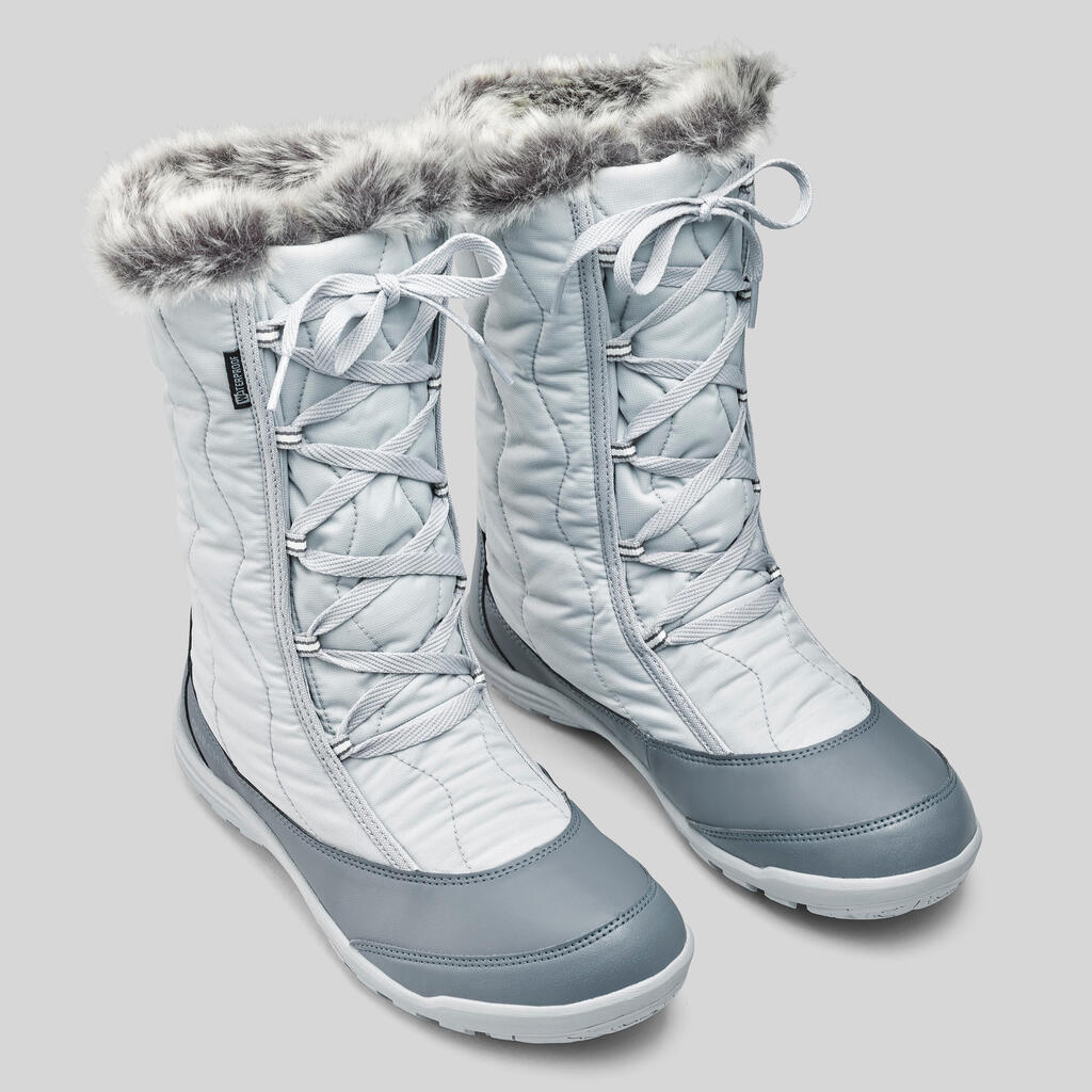 Women's Warm Waterproof Snow Lace-Up Boots - SH500 X-WARM