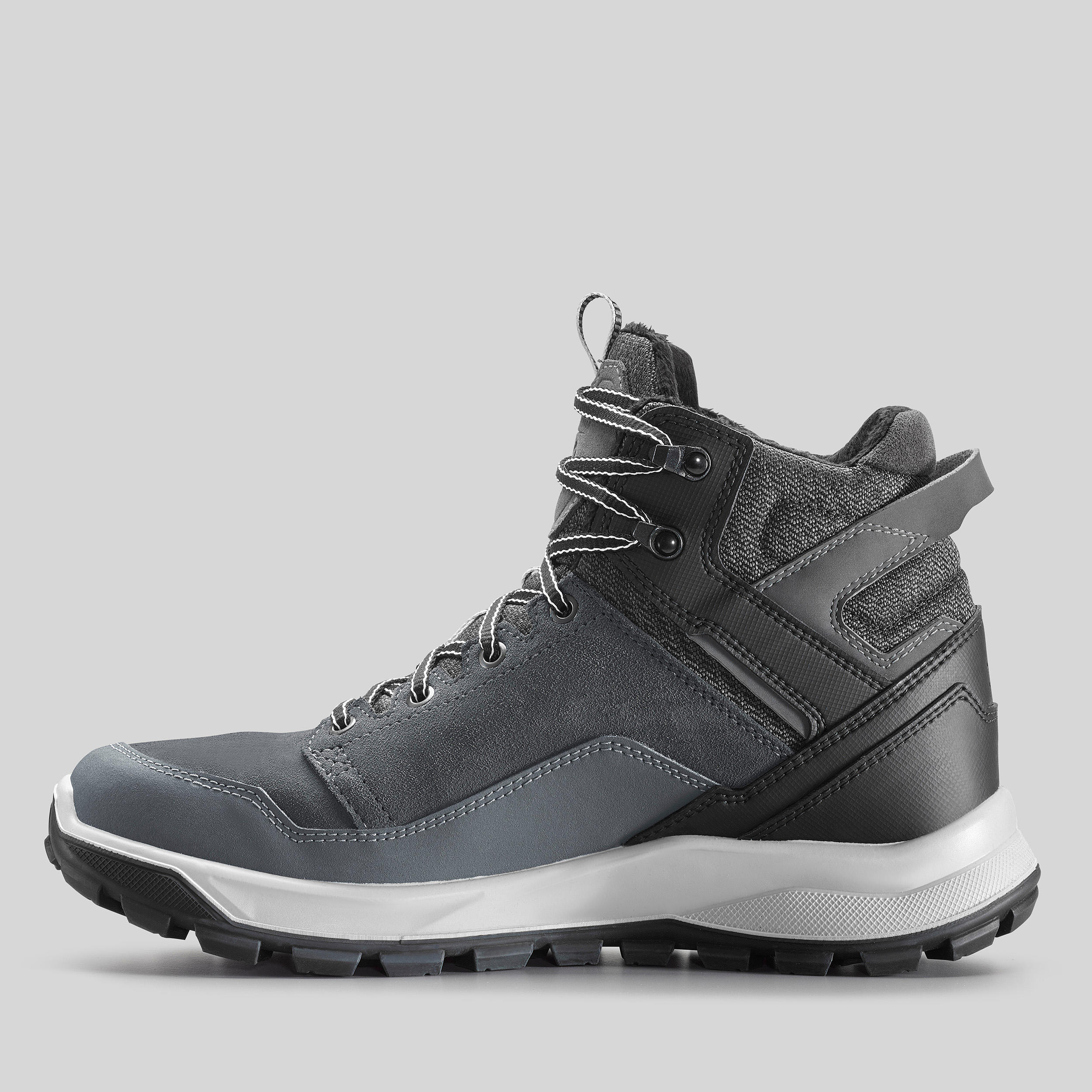 Men's Waterproof Hiking Boots - X-Warm SH 500 Grey - Carbon grey