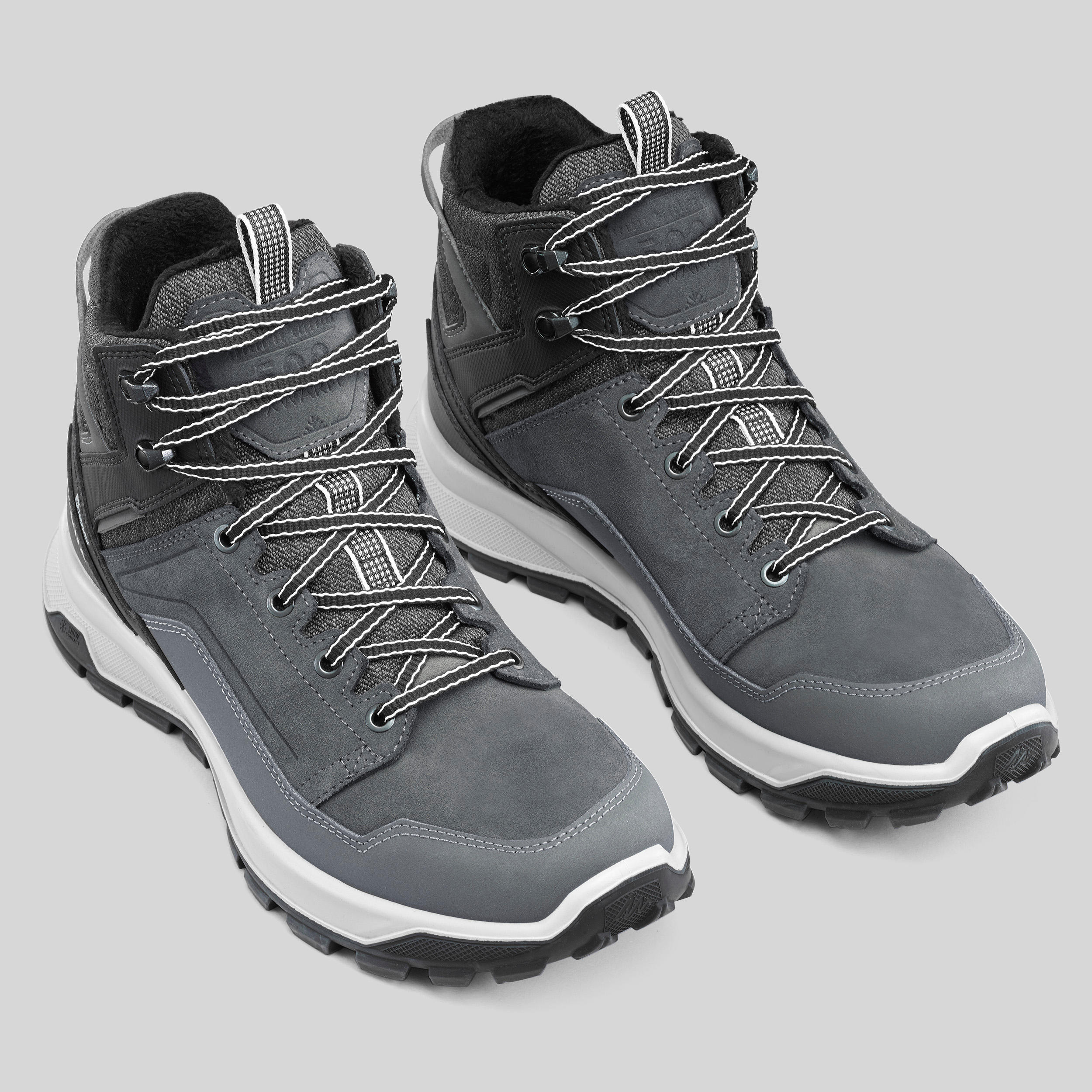 Men's Waterproof Hiking Boots - X-Warm SH 500 Grey - Carbon grey