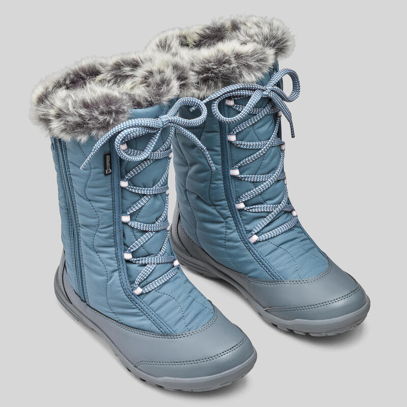 Botas Caminhada Tempo Frio/Neve Quentes Impermeáveis Menina SH500 Fecho 30-38