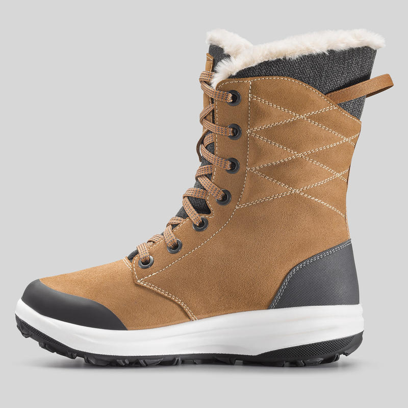 Women’s Warm and Waterproof Leather Hiking Boots - SH500 U-WARM - Decathlon