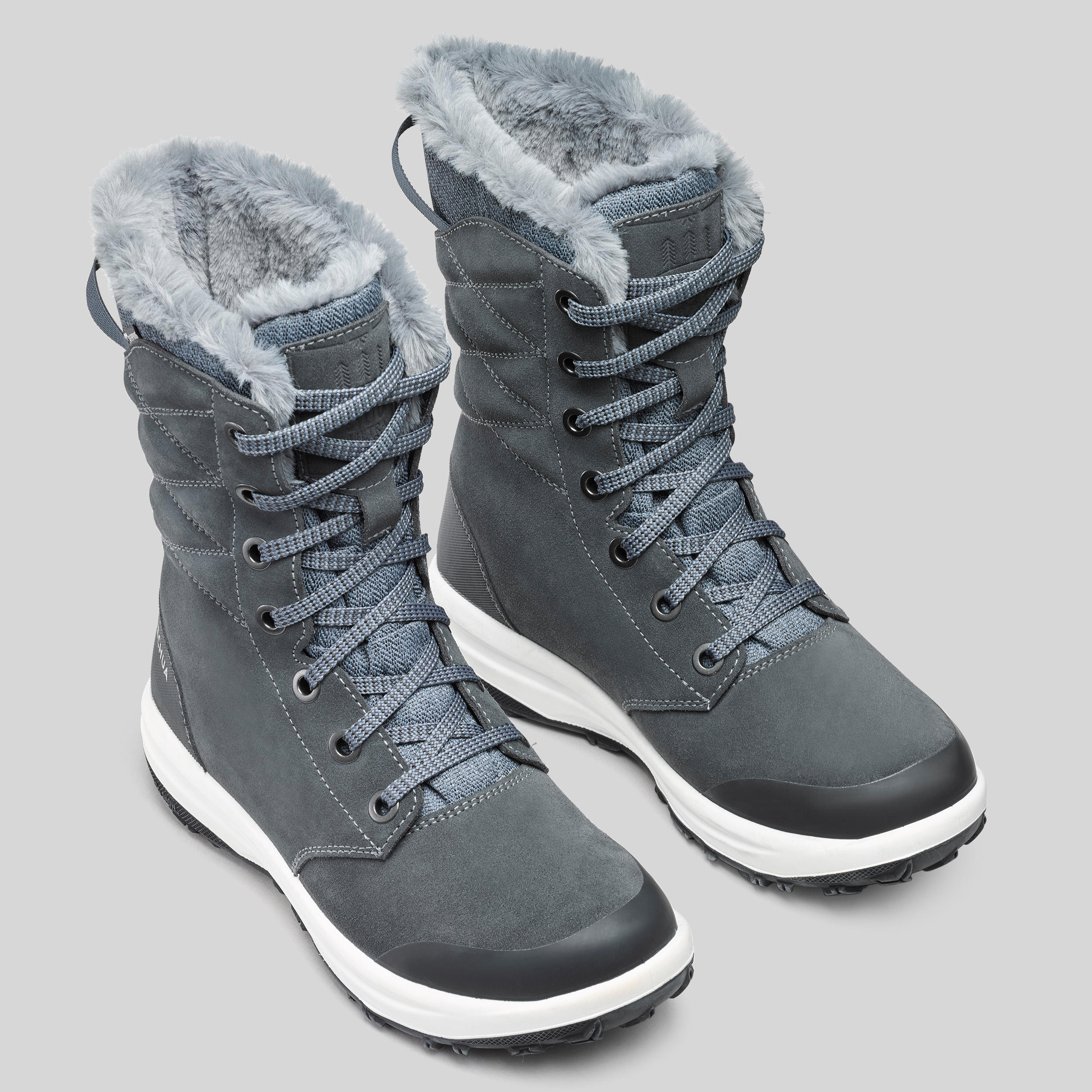Women’s warm and waterproof leather hiking boots - SH900 high-top 2/4