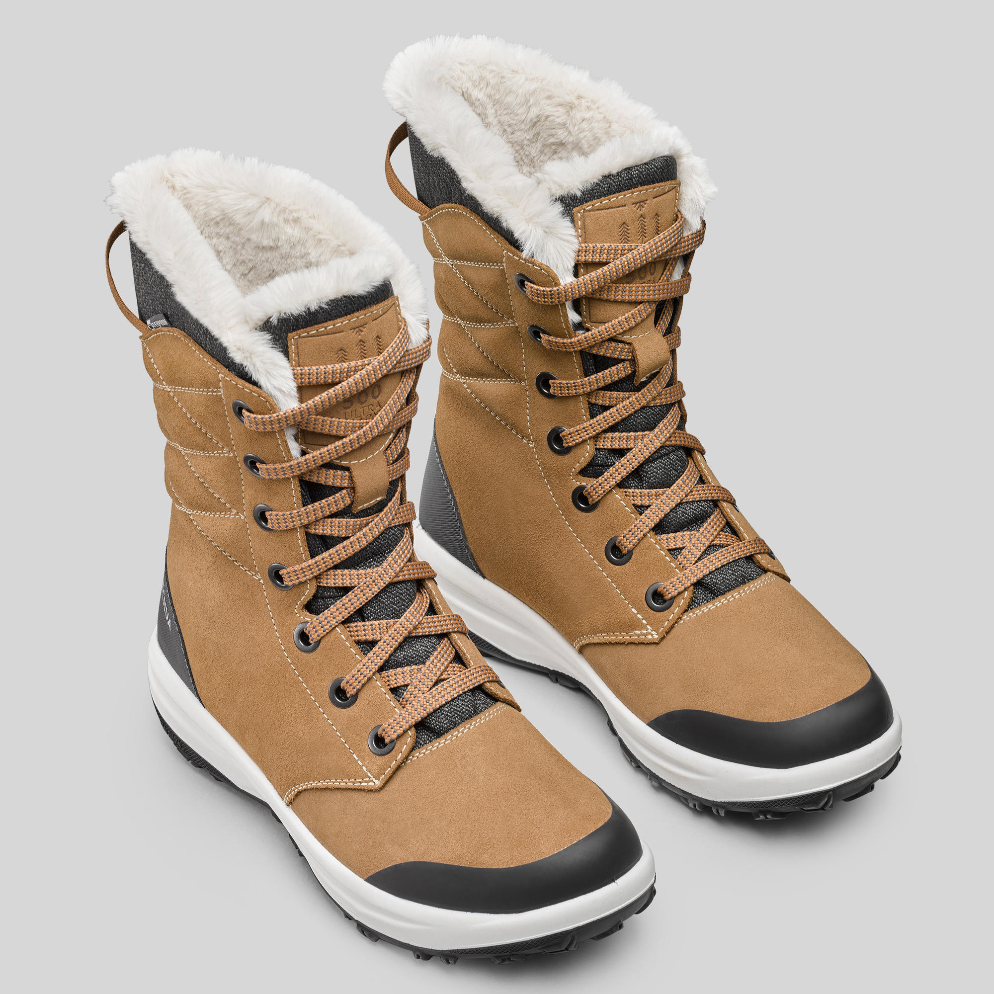 Warme en waterdichte leren wandelschoenen voor dames SH500 zwart | QUECHUA  | Decathlon.nl