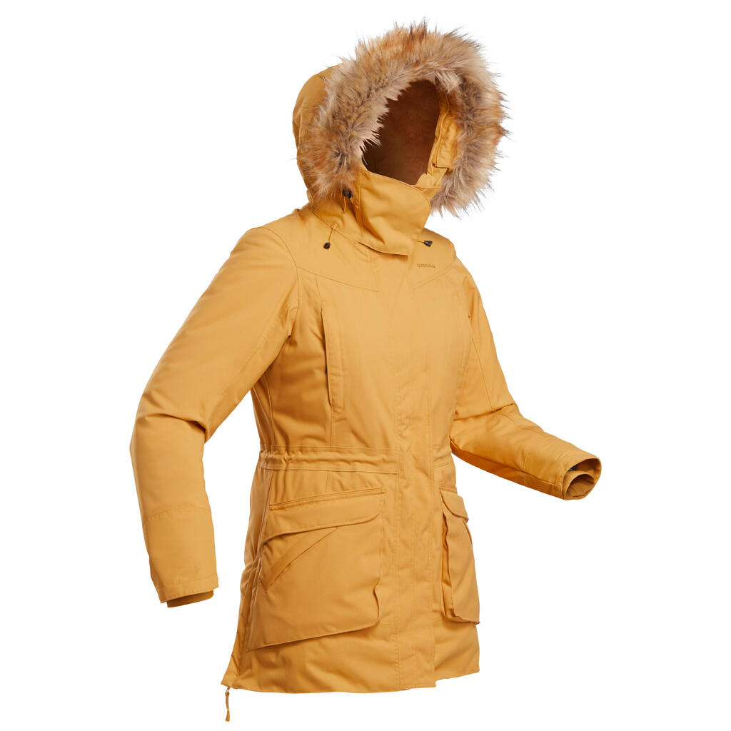 Dámska nepremokavá zimná bunda - parka na turistiku SH500 U-Warm do -20 °C