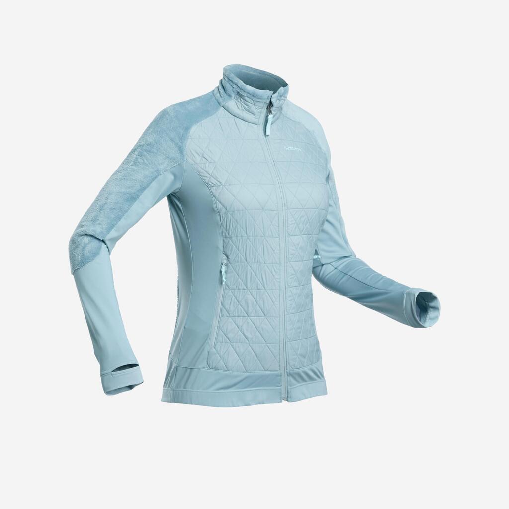 Women's warm hybrid fleece hiking jacket - sh900 x-warm