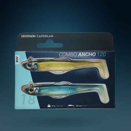 „Ancho Combo Texas Anchovy Shad Lures 120“, 18 g, stinta / mėlyna