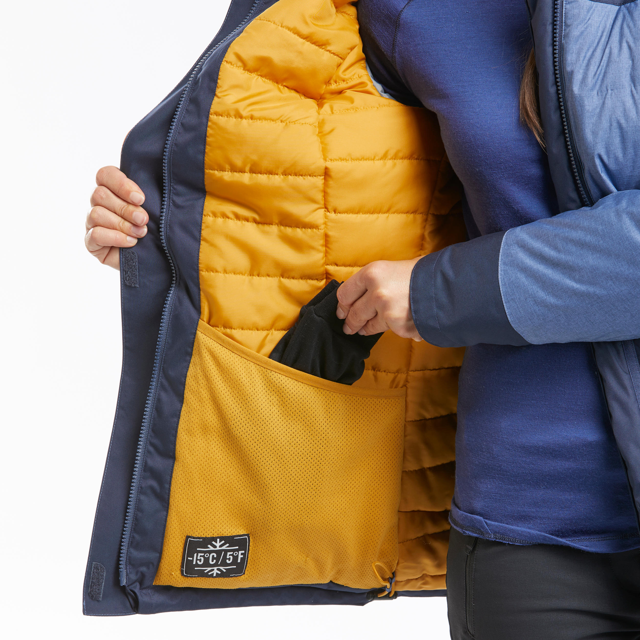 Women’s Light Warm Waterproof Hiking Parka - SH500 X-WARM -15°C 6/15