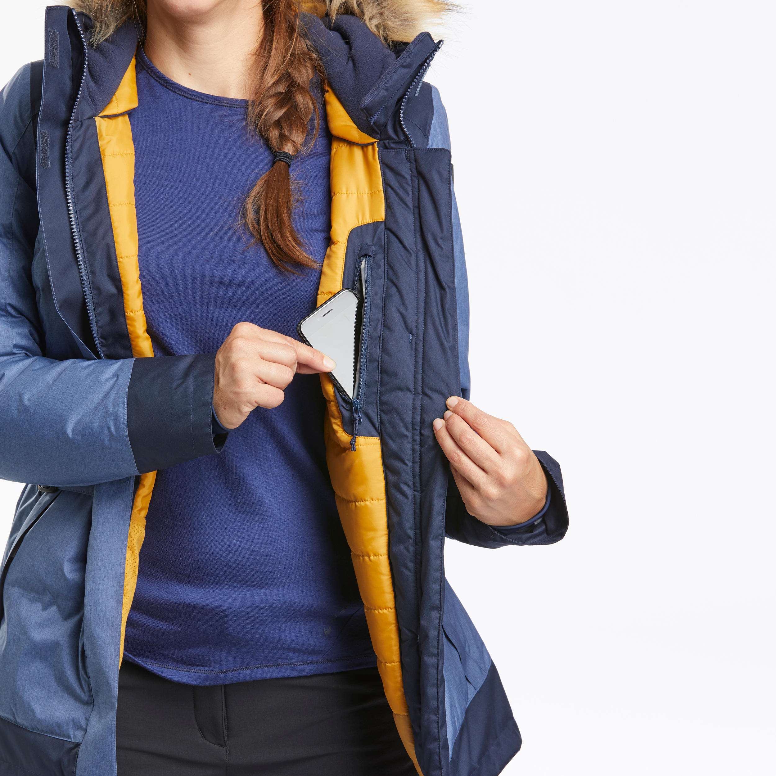 Women’s Light Warm Waterproof Hiking Parka - SH500 X-WARM -15°C 9/15