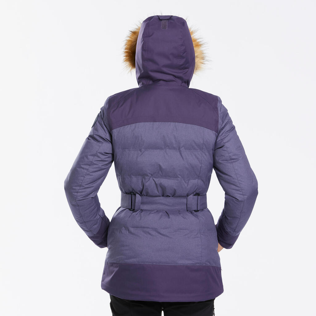 PARKA ZA PLANINARENJE SH500 X-WARM ŽENSKA LAGANA NEPROMOČIVA -15 °C - LJUBIČASTA