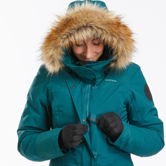Women's Snow Parka WARM & WATERPROOF SH500 Green