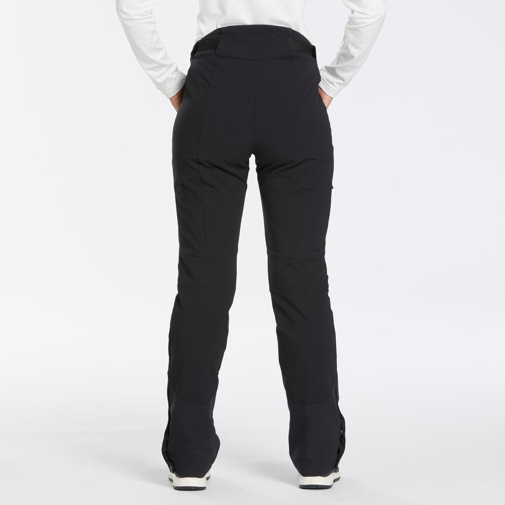 PANTALÓN SENDERISMO DE NIEVE MUJER STRECH SH500 X-WARM NEGRO