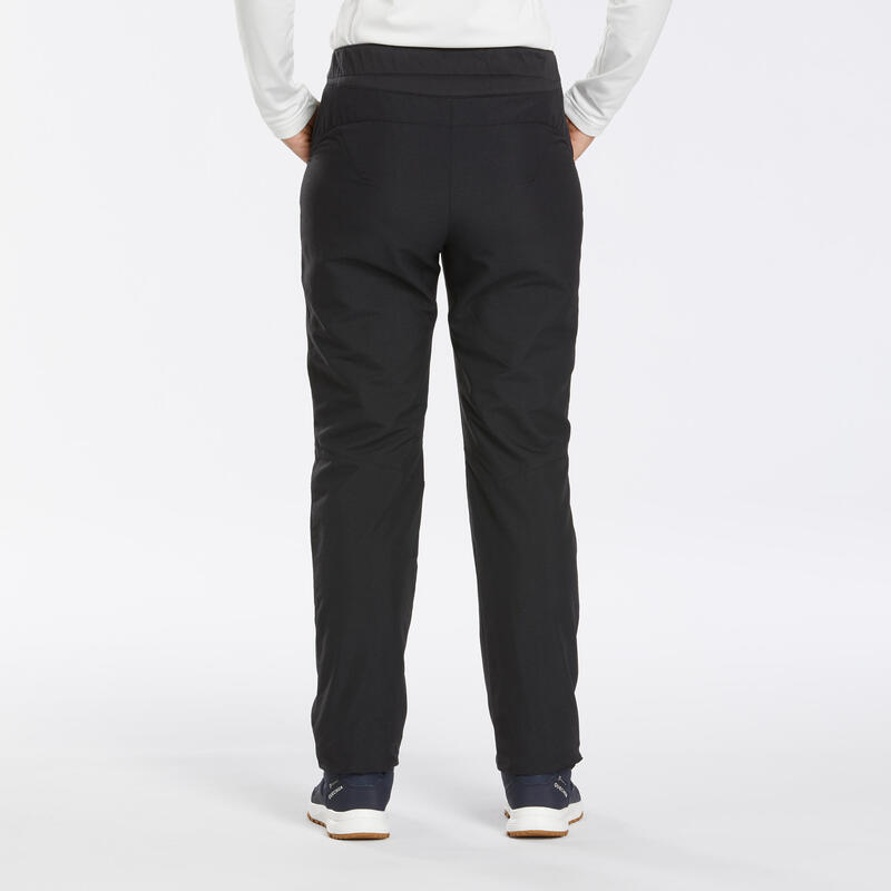 Pantalon Călduros Hidrofob Drumeție NH100 Negru Damă