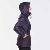 Abrigo de montaña y nieve impermeable Mujer Quechua SH50 Warm morado