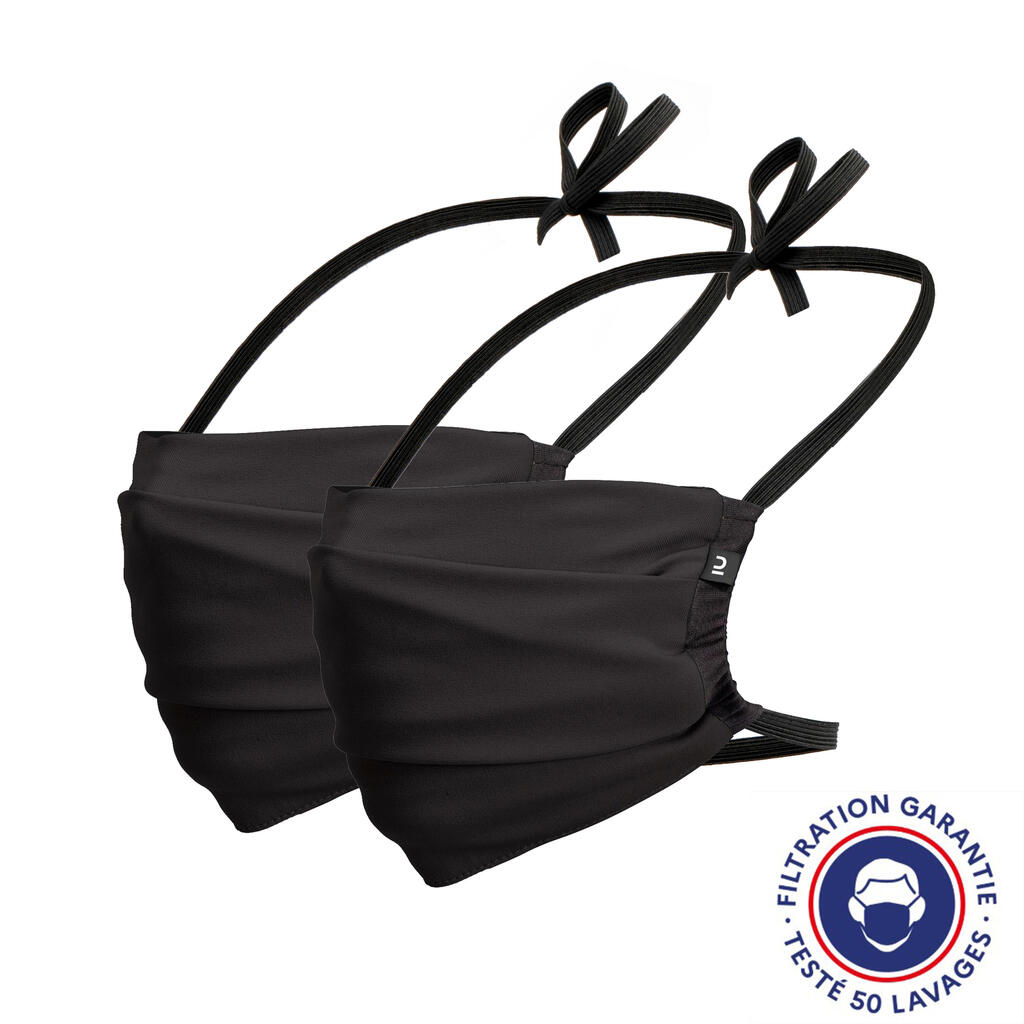 Adult Washable Covid-19 Barrier Mask Twin-Pack - Black