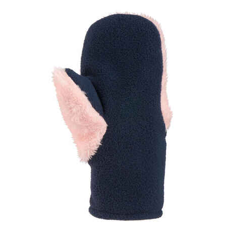 Rožnate pohodniške rokavice iz flisa z enim prstom SH100 za malčice 
