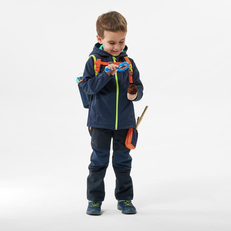 Gyerek softshell kabát túrázáshoz MH550, 2-6 éveseknek, sötétkék