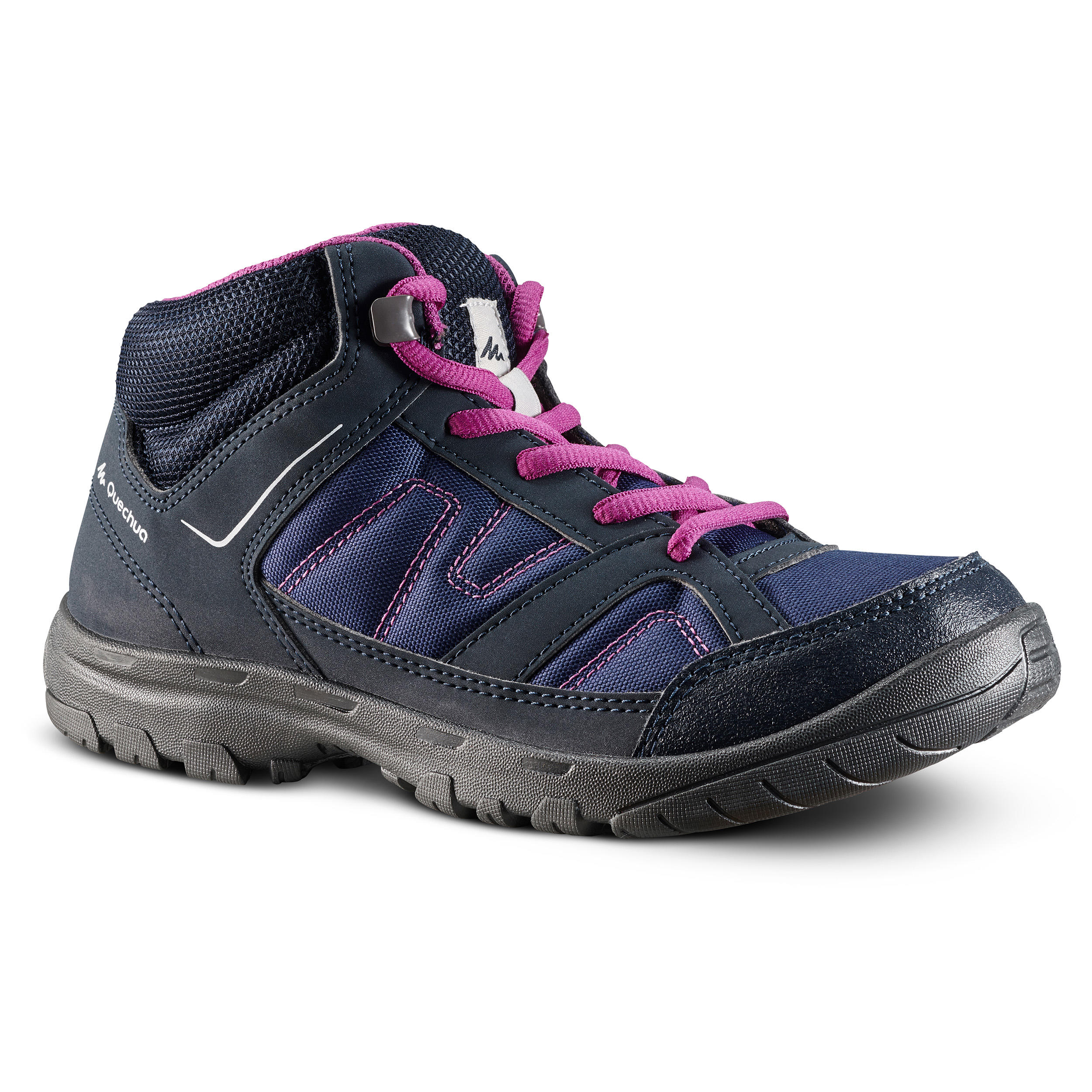 

Kids' Hiking Boots MH100 Mid JR 35 to 38 - Purple -  By QUECHUA | Decathlon