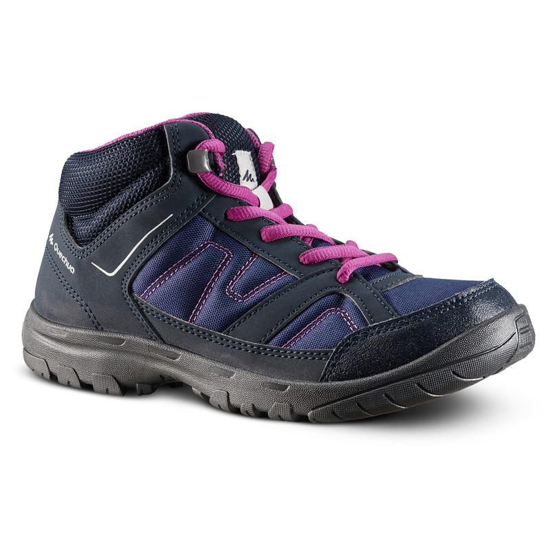 Кроссовки для походов детские с высоким верхом MH100 MID, размеры 35–38 Decathlon 312667