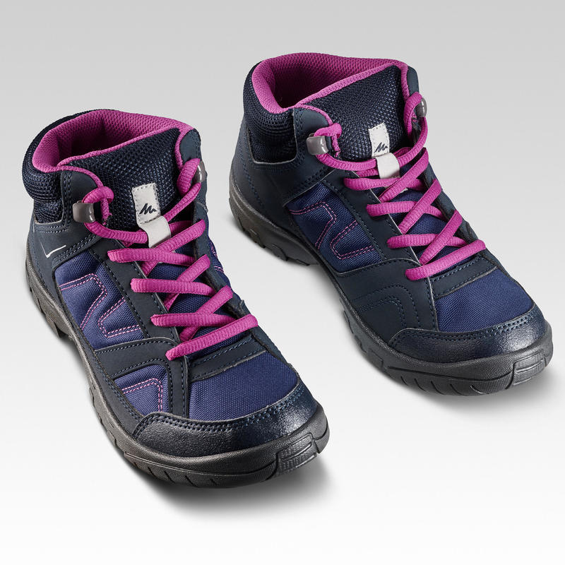 Кроссовки для походов детские с высоким верхом MH100 MID, размеры 35–38 Decathlon 312667