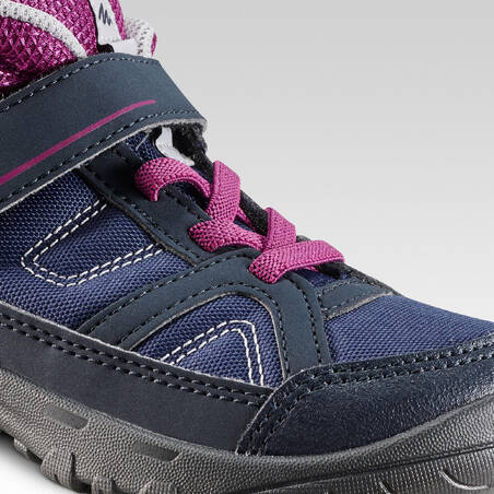 Kids High Top Hiking Shoes MH100 MID KID 24 TO 34 - Purple