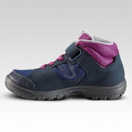 Kids High Top Hiking Shoes MH100 MID KID 24 TO 34 - Purple