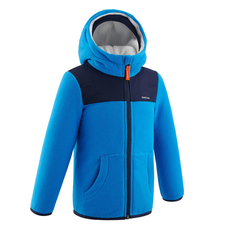 Warme fleece jas voor wandelen kinderen MH500 blauw 2-6 jaar