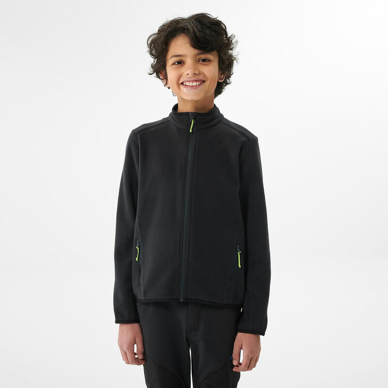 Fleecejacke Kinder Gr.122–170 Wandern - MH150 schwarz