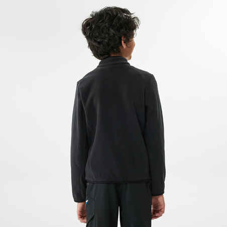 Vaikiškas fliso žygių džemperis „MH150“, 7–15 m. amžiaus vaikams, juodas