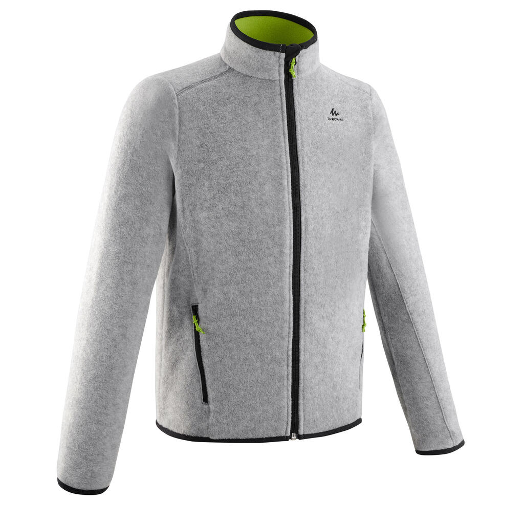 Kids' hiking fleece jacket mh150 7-15 years - grey