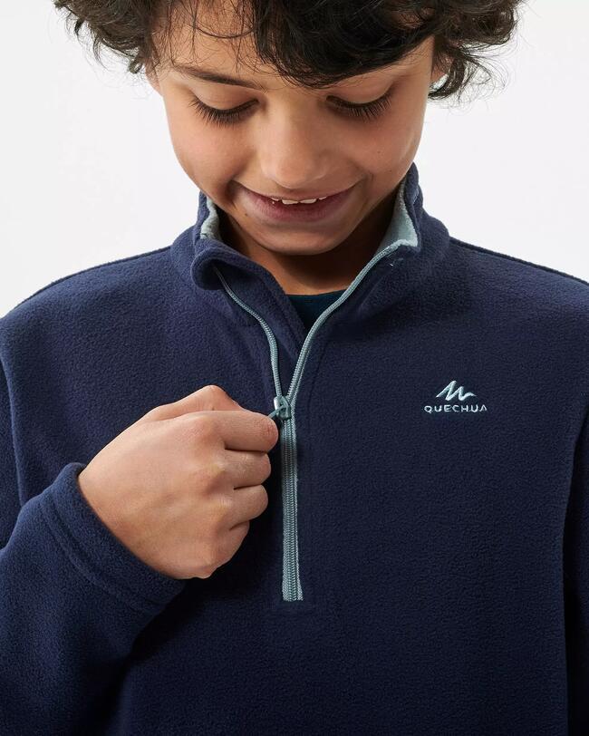 Kids’ Hiking Fleece - MH100 Aged 7-15 - Blue