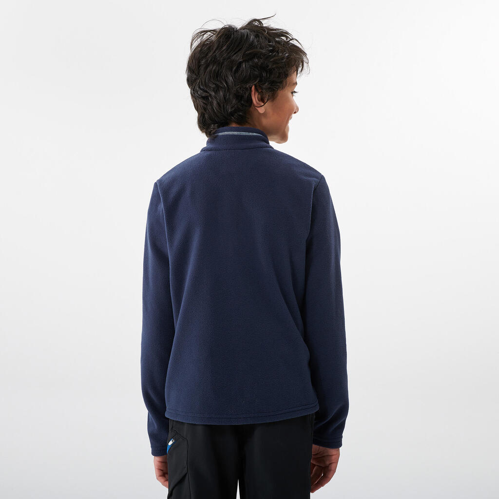 Polaire de randonnée enfant 7-15 ans, MH100 demi zip bleu