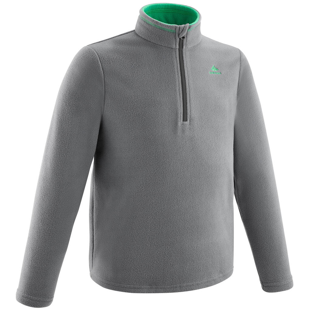 Kids’ hiking fleece - mh100 aged 7-15 - grey