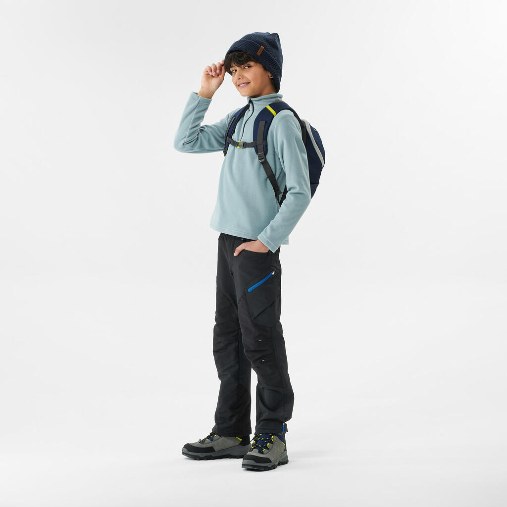 Kids’ hiking fleece jacket - 7-15 years MH100 Half Zip - Light Blue