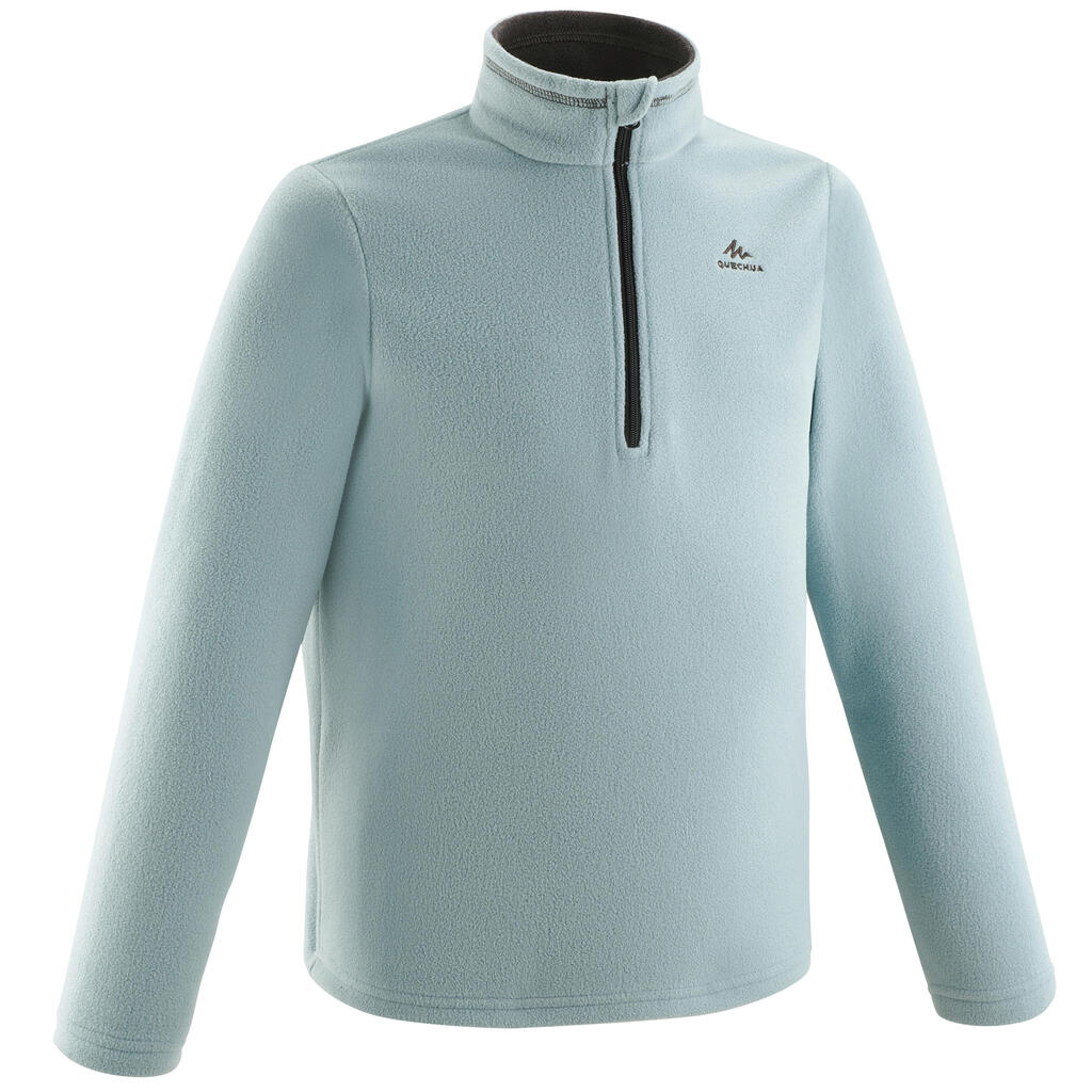 Polaire de randonnée enfant 7-15 ans, MH100 demi zip bleu