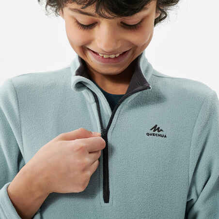 Berniukų žygių fliso džemperis „MH100“, 7–15 m. vaikams, šviesiai pilkas