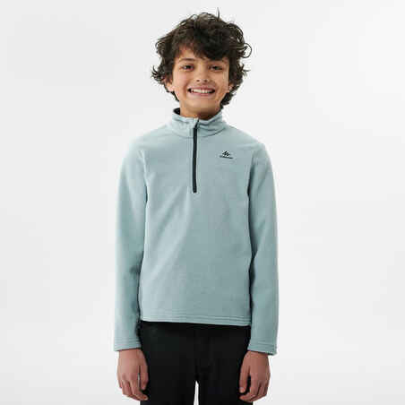 Kids’ Hiking Fleece - MH100 Aged 7-15 - Light Grey