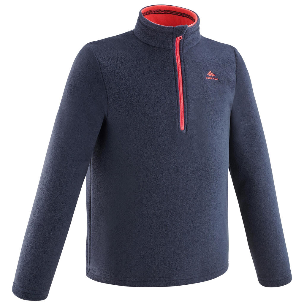 Kids' hiking fleece mh100 7-15 years - navy